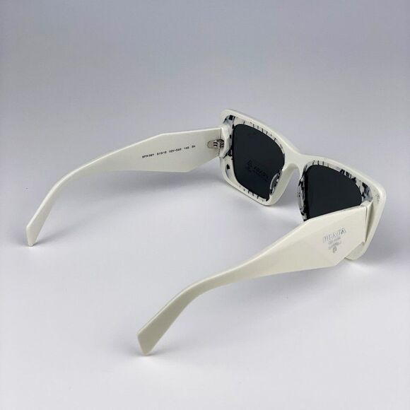 Prada PR08YS 02V5S0 Sunglasses White Havana Black Gray Cat Eye Unisex main image 5